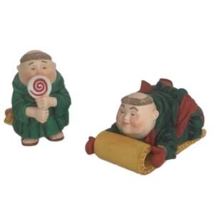 Dept. 56 Merry Monks Chirstmas Figurines Set of 2
